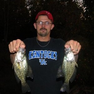 10-9-10.  2 nice crappie from the pond behind the house