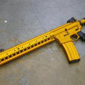 gold plated anodized RAS & Rec. on AR15