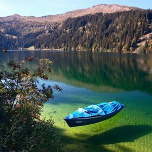 boat in clear lake