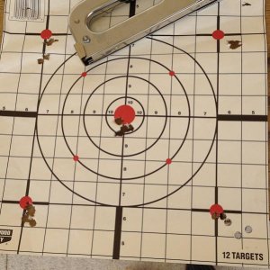 Savage 10PC .308 FGMM 168gr.  4 shot groups at 100yds (top right is a 3 shot group).
