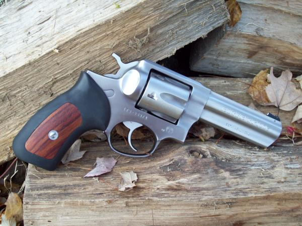 The Rarest Ruger?  Ruger GP100 Fixed-Sight, 4" Full-Lug Barrel, with the small factory Ruger Grip and an XS-Tritium Night Sight in .357 Magnum.